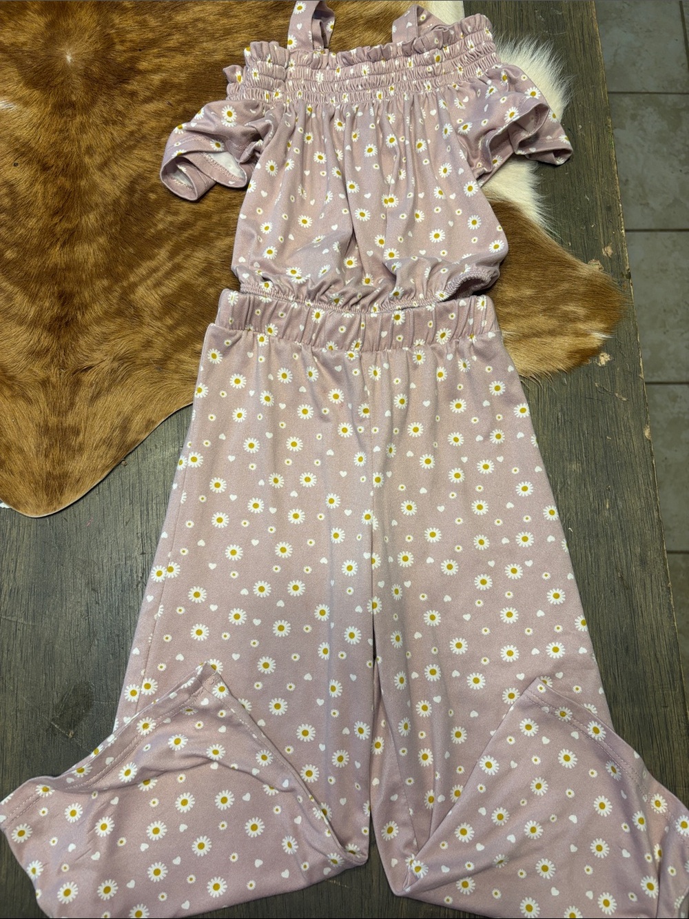 Mauve Daisy Off-Shoulder Jumpsuit